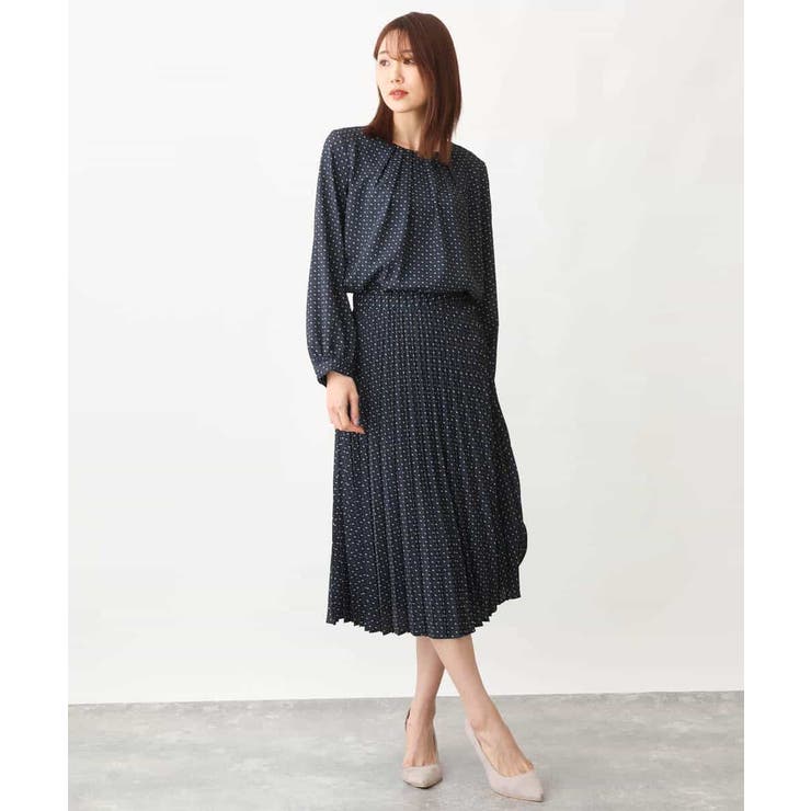 幾何ドット柄プリーツスカート/洗える | OFUON | 詳細画像7 