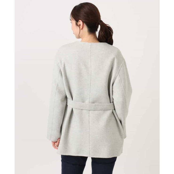 スムースリバー ノーカラーミドル丈コート | OFUON | 詳細画像20 