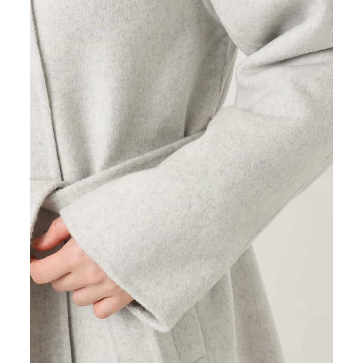 スムースリバー ノーカラーミドル丈コート | OFUON | 詳細画像22 