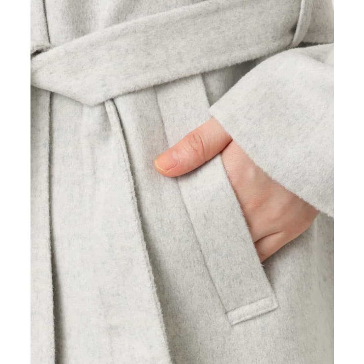 スムースリバー ノーカラーミドル丈コート | OFUON | 詳細画像23 