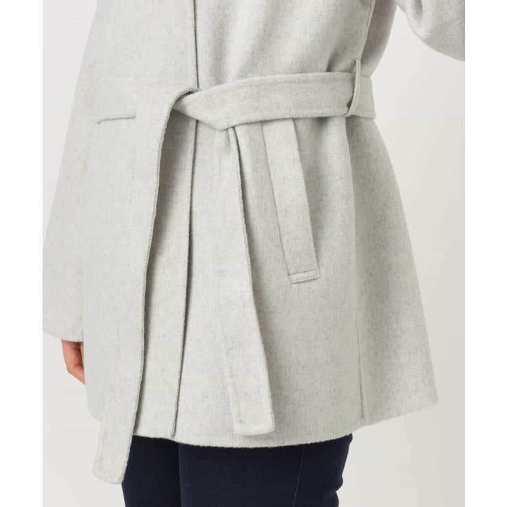 スムースリバー ノーカラーミドル丈コート | OFUON | 詳細画像24 