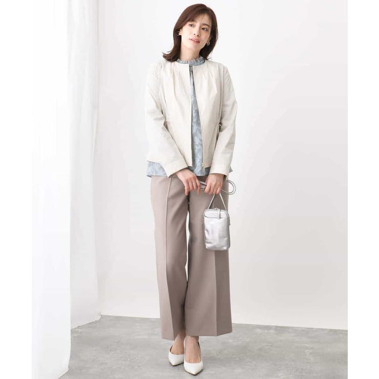 ナイロンストレッチノーカラーブルゾン/洗える/WEB限定サイズあり | OFUON | 詳細画像10 