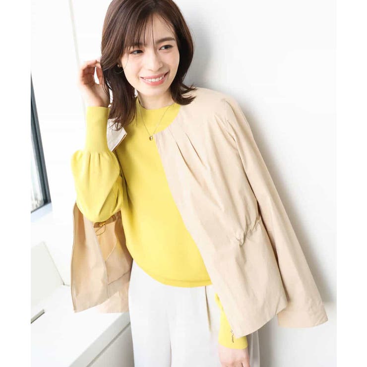 ナイロンストレッチノーカラーブルゾン/洗える/WEB限定サイズあり | OFUON | 詳細画像13 