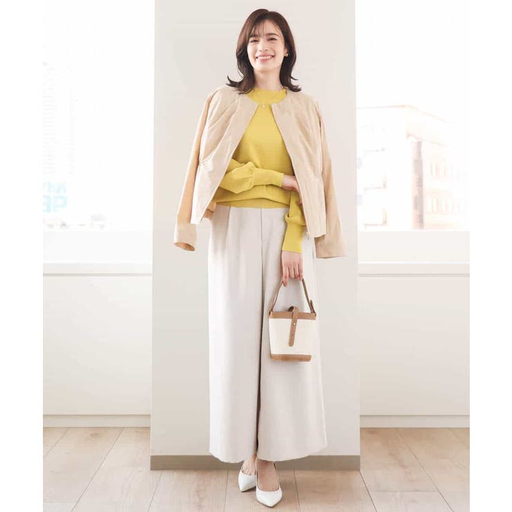 ナイロンストレッチノーカラーブルゾン/洗える/WEB限定サイズあり | OFUON | 詳細画像14 