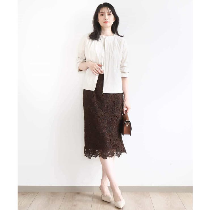 ナイロンストレッチノーカラーブルゾン/洗える/WEB限定サイズあり | OFUON | 詳細画像18 