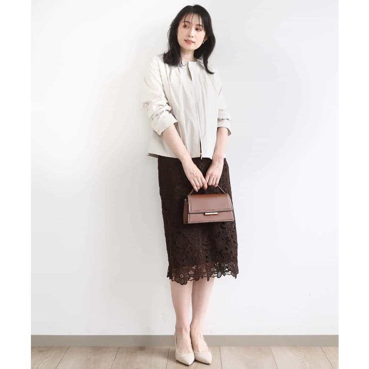 ナイロンストレッチノーカラーブルゾン/洗える/WEB限定サイズあり | OFUON | 詳細画像20 