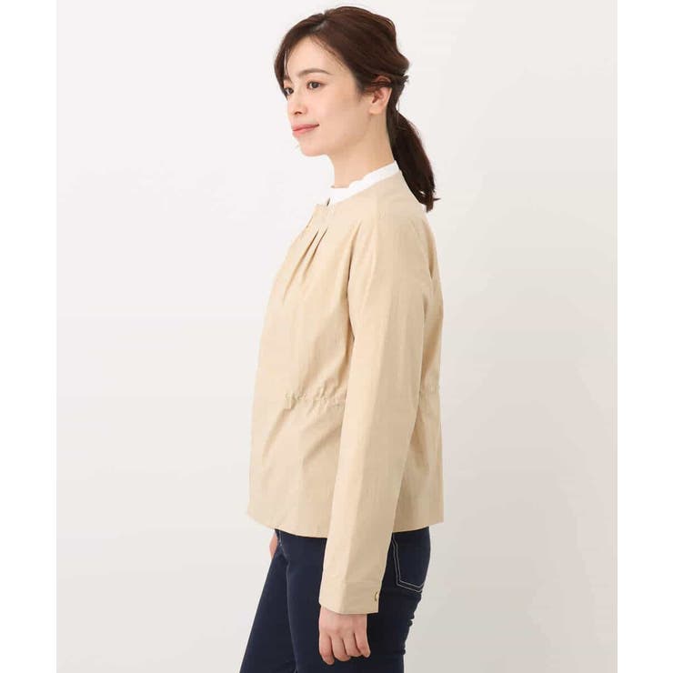 ナイロンストレッチノーカラーブルゾン/洗える/WEB限定サイズあり | OFUON | 詳細画像22 