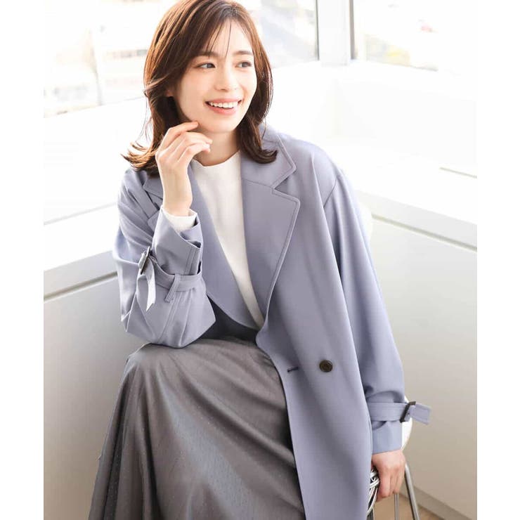 ショート丈ツイルトレンチコート/洗える/WEB限定サイズあり | OFUON | 詳細画像2 