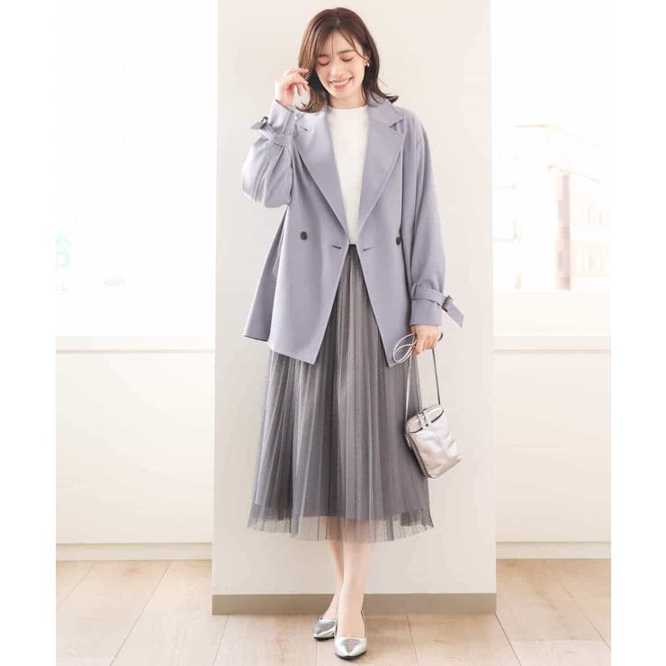 ショート丈ツイルトレンチコート/洗える/WEB限定サイズあり | OFUON | 詳細画像3 