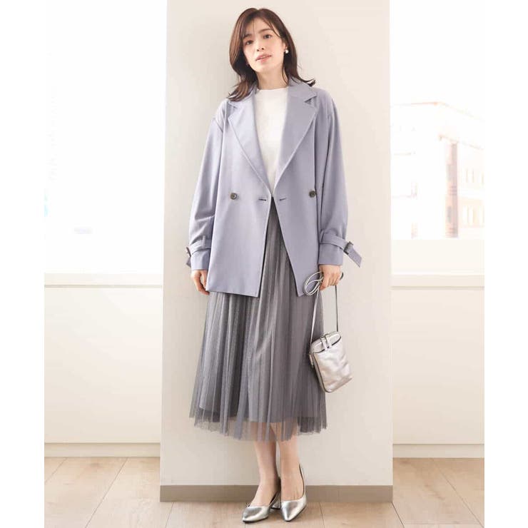 ショート丈ツイルトレンチコート/洗える/WEB限定サイズあり | OFUON | 詳細画像4 