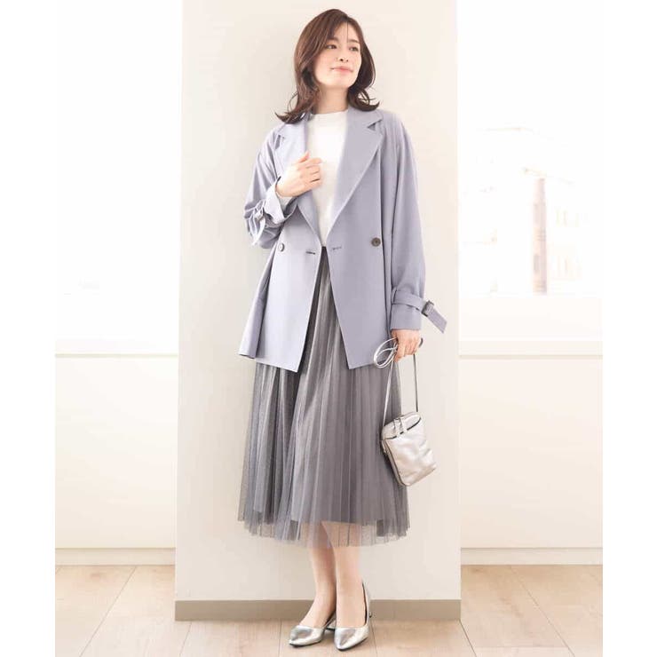 ショート丈ツイルトレンチコート/洗える/WEB限定サイズあり | OFUON | 詳細画像6 