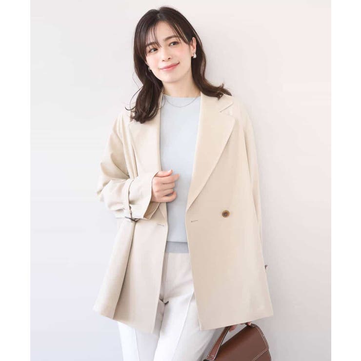 ショート丈ツイルトレンチコート/洗える/WEB限定サイズあり | OFUON | 詳細画像14 