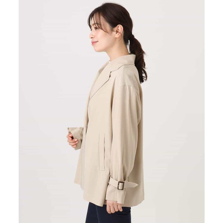 ショート丈ツイルトレンチコート/洗える/WEB限定サイズあり | OFUON | 詳細画像19 