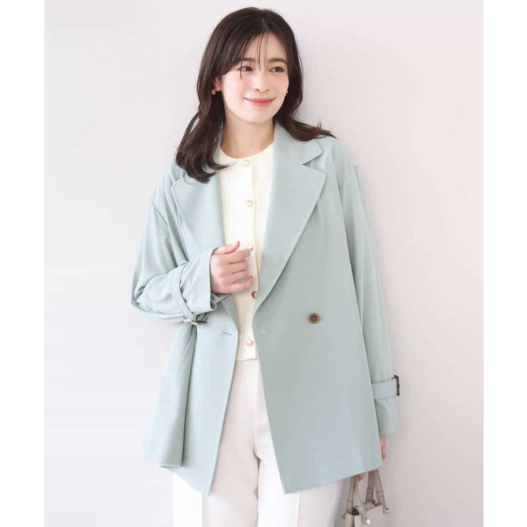 ショート丈ツイルトレンチコート/洗える/WEB限定サイズあり | OFUON | 詳細画像2 