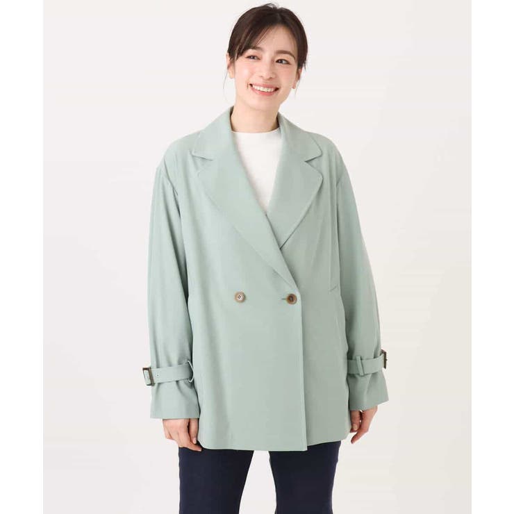 ショート丈ツイルトレンチコート/洗える/WEB限定サイズあり | OFUON | 詳細画像28 