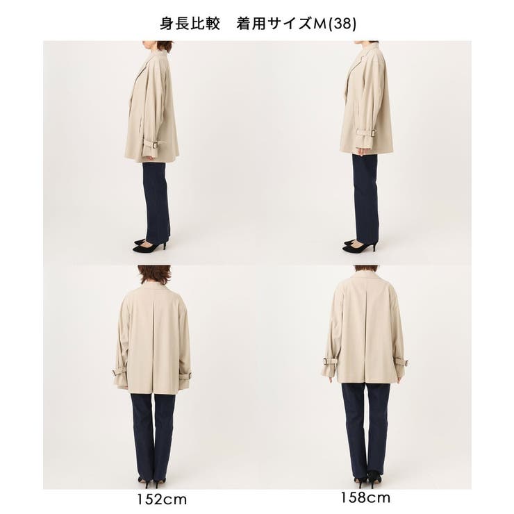 ショート丈ツイルトレンチコート/洗える/WEB限定サイズあり | OFUON | 詳細画像33 