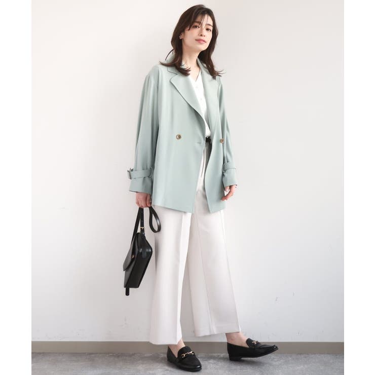 ショート丈ツイルトレンチコート/洗える/WEB限定サイズあり | OFUON | 詳細画像6 