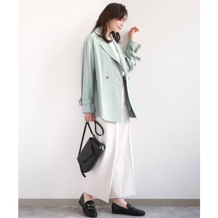 ショート丈ツイルトレンチコート/洗える/WEB限定サイズあり | OFUON | 詳細画像8 