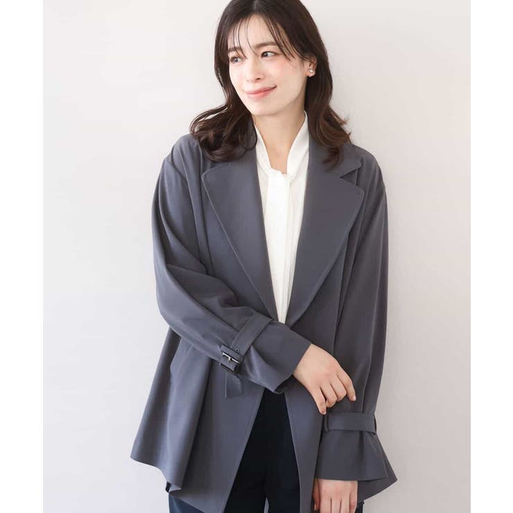 ダークグレー | ショート丈ツイルトレンチコート/洗える/WEB限定サイズあり | OFUON