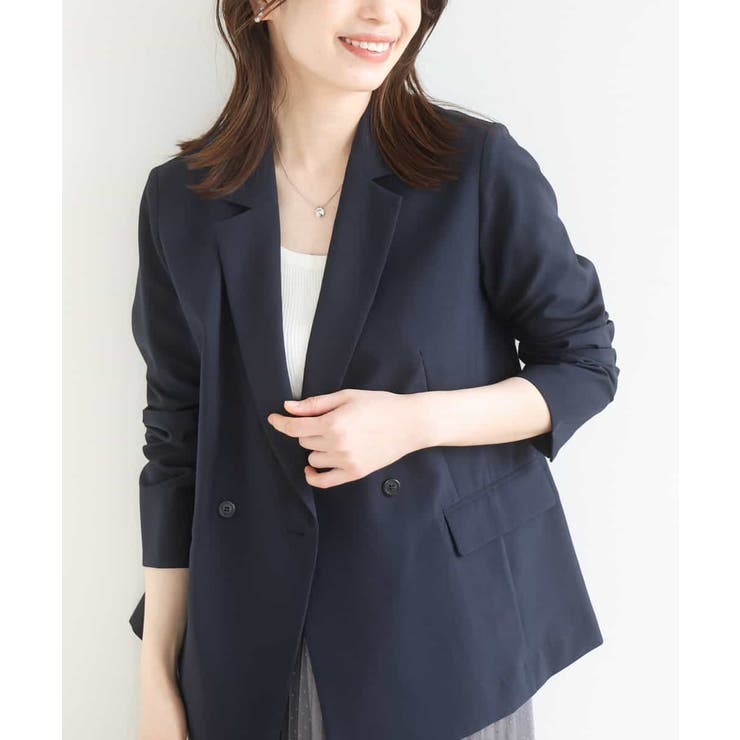 ネイビー | ダブルブレストジャケット/洗える/WEB限定サイズあり | OFUON