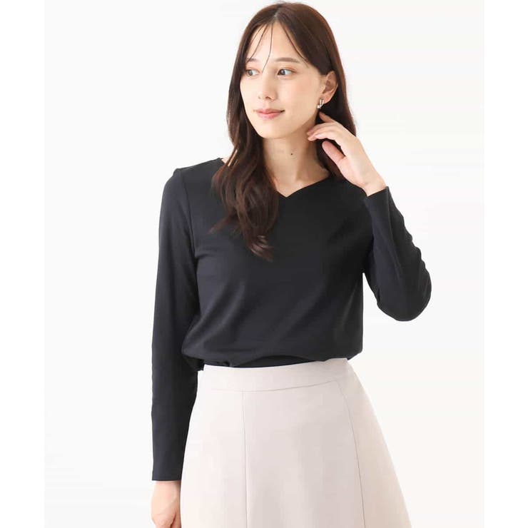 ハートネックコットンカットソー/洗える/WEB限定サイズあり | OFUON | 詳細画像2 