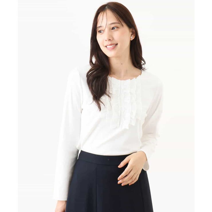 ミニフリルディティールコットンカットソー/洗える/WEB限定サイズあり | OFUON | 詳細画像2 