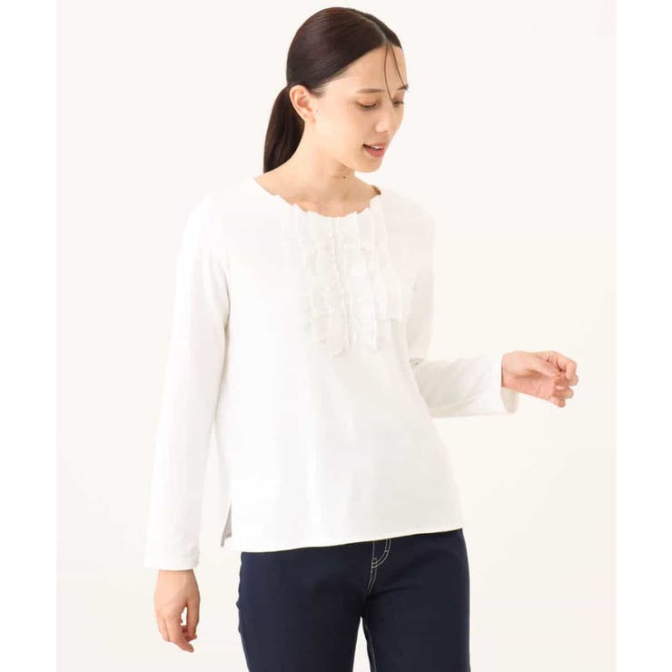 ミニフリルディティールコットンカットソー/洗える/WEB限定サイズあり | OFUON | 詳細画像22 