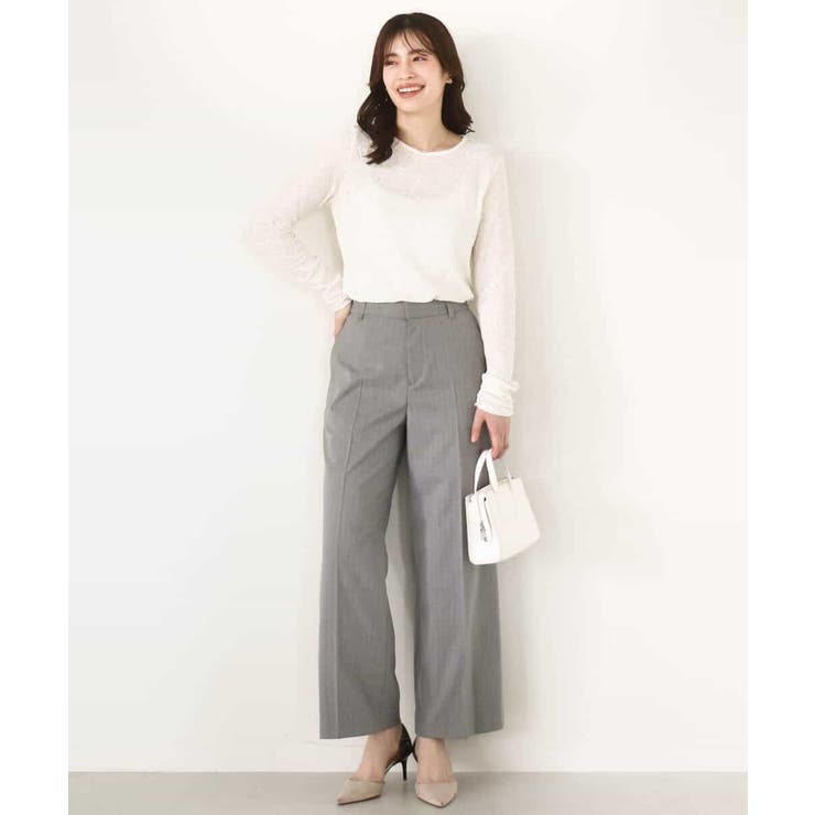 シャーリングデザインレースカットソー/洗える/WEB限定サイズあり | OFUON | 詳細画像12 