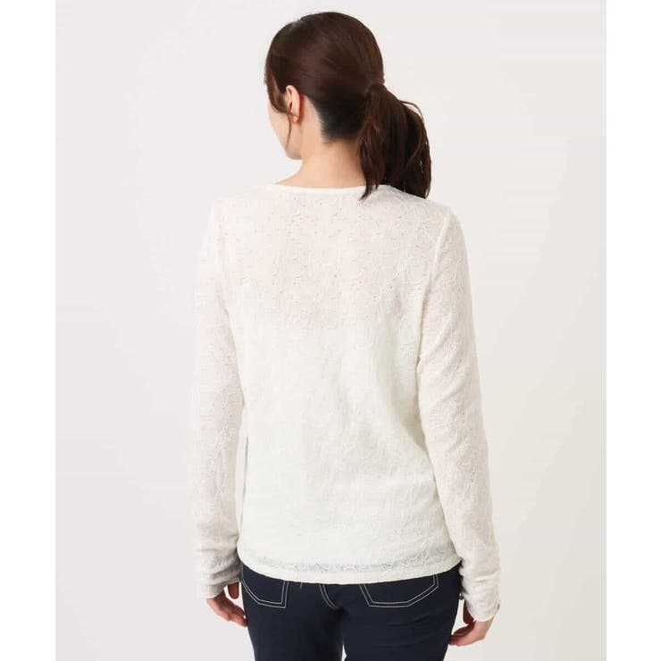 シャーリングデザインレースカットソー/洗える/WEB限定サイズあり | OFUON | 詳細画像19 