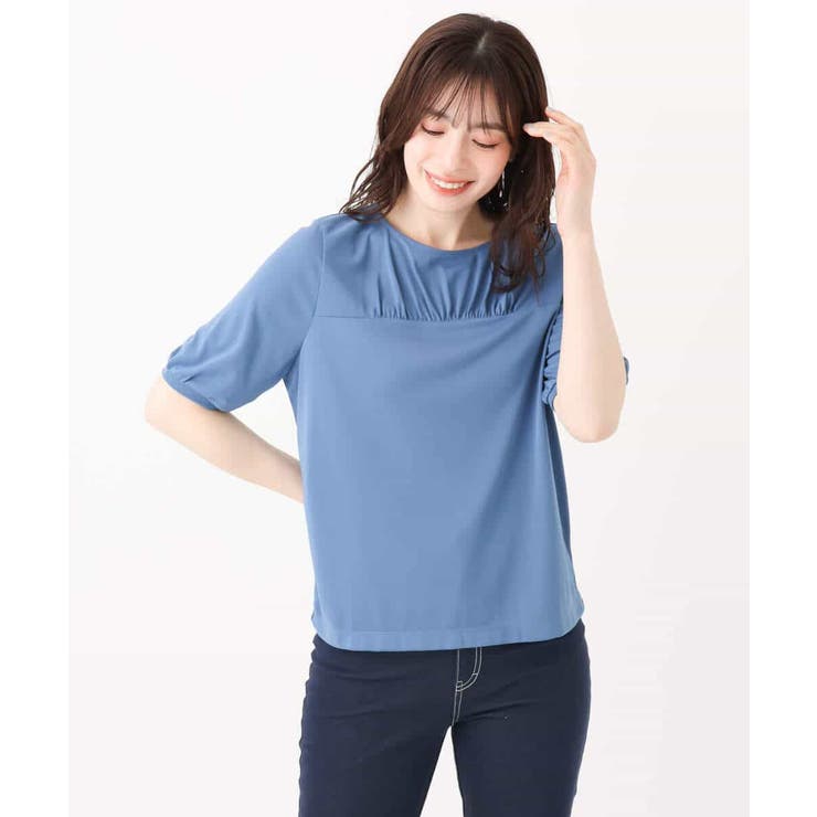 ギャザーデザインカットソー/接触冷感・UVカット/洗える/WEB限定サイズあり | OFUON | 詳細画像23 