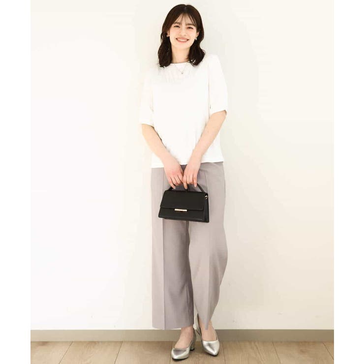 ギャザーデザインカットソー/接触冷感・UVカット/洗える/WEB限定サイズあり | OFUON | 詳細画像3 