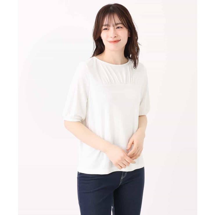 ギャザーデザインカットソー/接触冷感・UVカット/洗える/WEB限定サイズあり | OFUON | 詳細画像30 