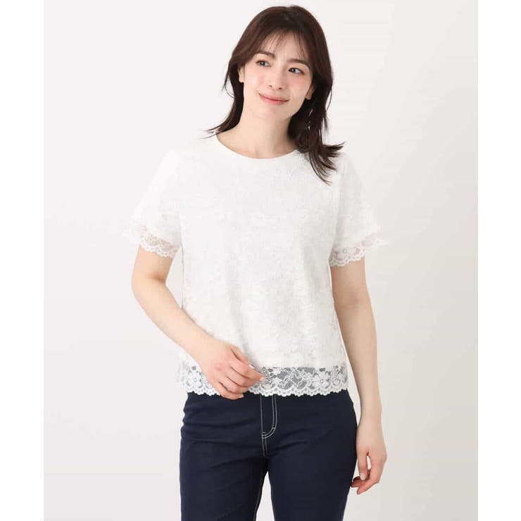 スカラップレースTシャツ/接触冷感/洗える/WEB限定サイズあり | OFUON | 詳細画像20 