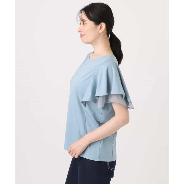 ティアードフリルスリーブカットソー UVカット 接触冷感 | OFUON | 詳細画像15 