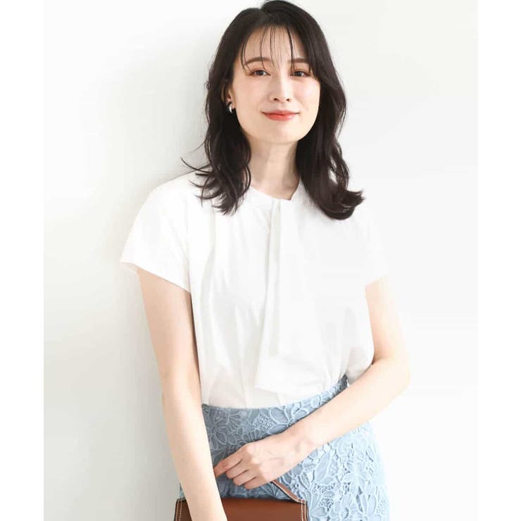 ラッフルタイデザインカットソー/接触冷感/洗える/WEB限定サイズあり | OFUON | 詳細画像2 