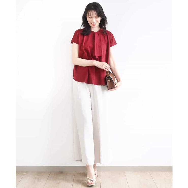 ラッフルタイデザインカットソー/接触冷感/洗える/WEB限定サイズあり | OFUON | 詳細画像8 