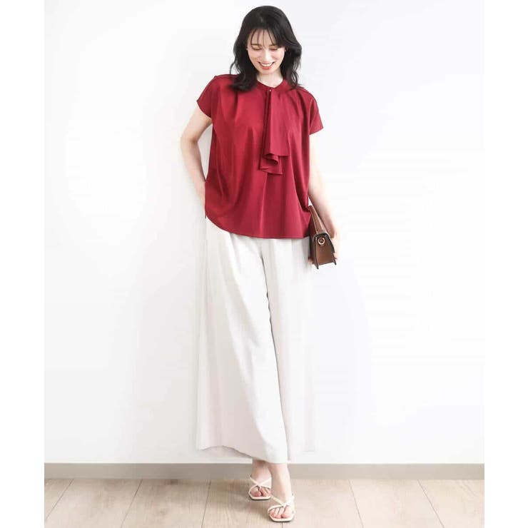 ラッフルタイデザインカットソー/接触冷感/洗える/WEB限定サイズあり | OFUON | 詳細画像9 