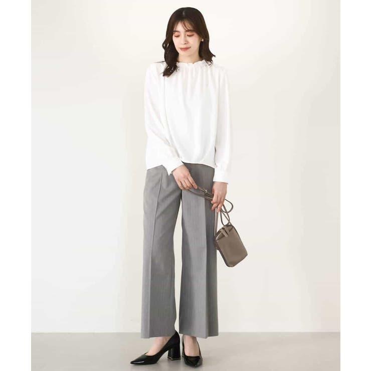 [名品シリーズ]ストレッチワイドパンツ（ストライプ・無地） | OFUON | 詳細画像23 