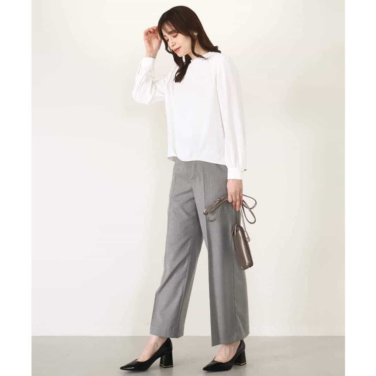 [名品シリーズ]ストレッチワイドパンツ（ストライプ・無地） | OFUON | 詳細画像24 