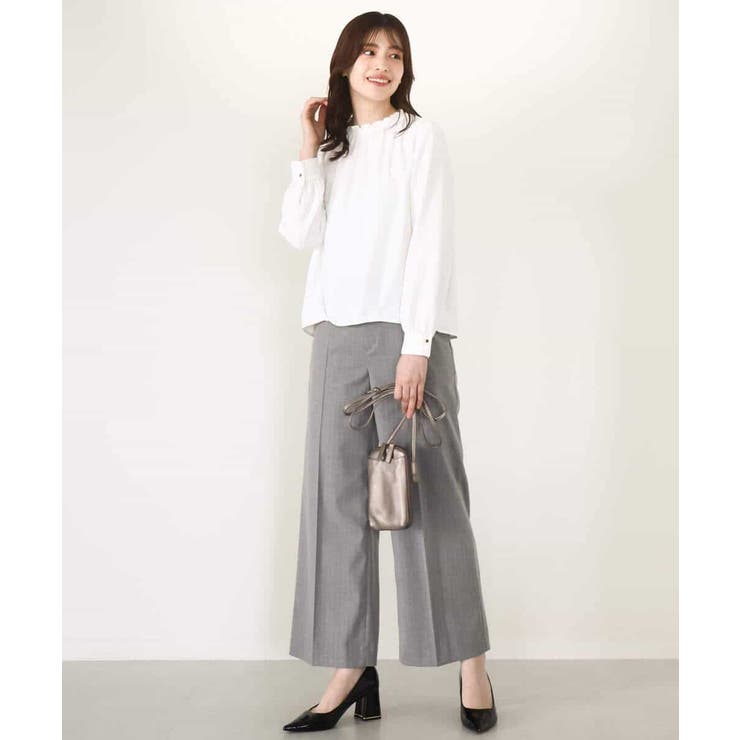 [名品シリーズ]ストレッチワイドパンツ（ストライプ・無地） | OFUON | 詳細画像25 