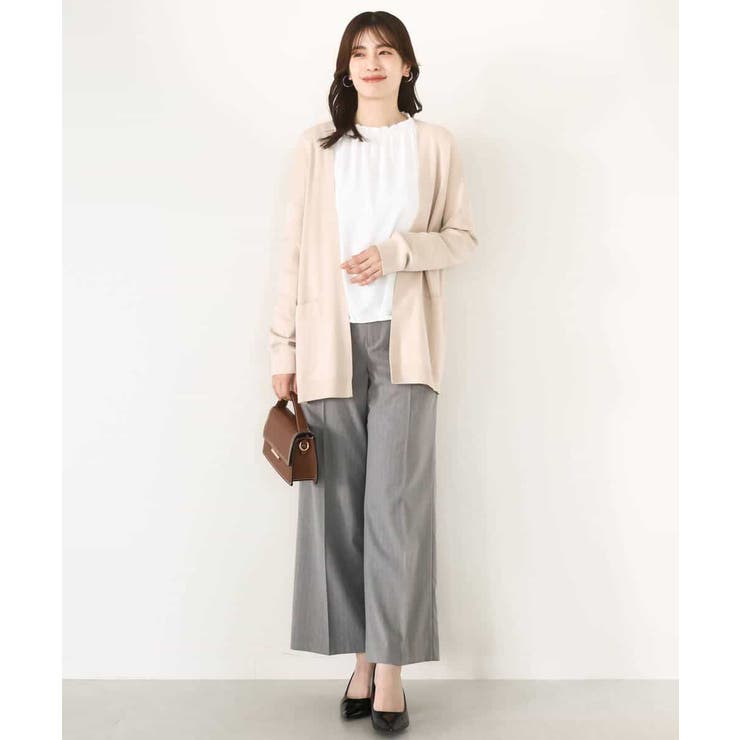 [名品シリーズ]ストレッチワイドパンツ（ストライプ・無地） | OFUON | 詳細画像26 