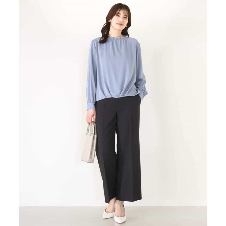 [名品シリーズ]ストレッチワイドパンツ（ストライプ・無地） | OFUON | 詳細画像29 