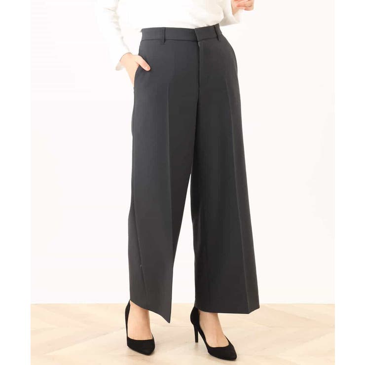 [名品シリーズ]ストレッチワイドパンツ（ストライプ・無地） | OFUON | 詳細画像3 