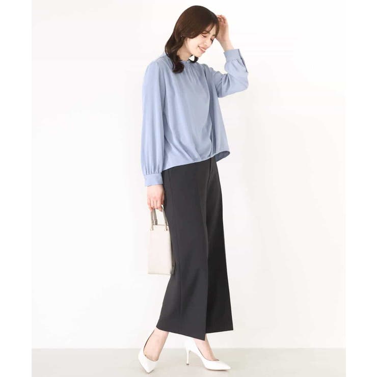 [名品シリーズ]ストレッチワイドパンツ（ストライプ・無地） | OFUON | 詳細画像30 