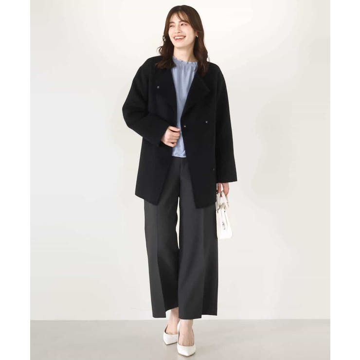 [名品シリーズ]ストレッチワイドパンツ（ストライプ・無地） | OFUON | 詳細画像34 