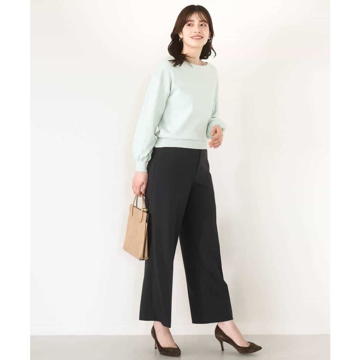 [名品シリーズ]ストレッチワイドパンツ（ストライプ・無地） | OFUON | 詳細画像35 