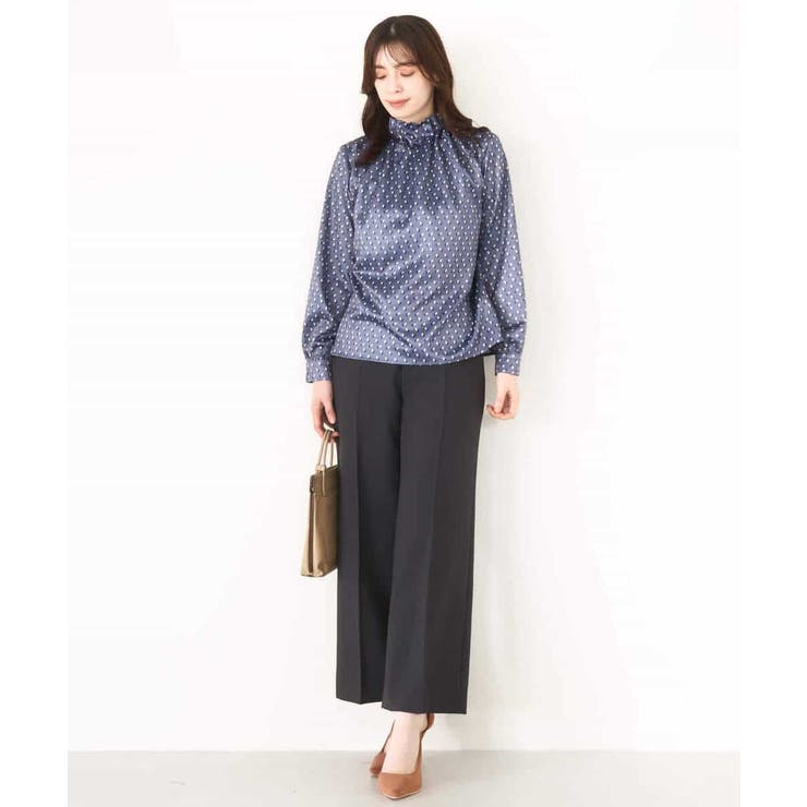 [名品シリーズ]ストレッチワイドパンツ（ストライプ・無地） | OFUON | 詳細画像40 