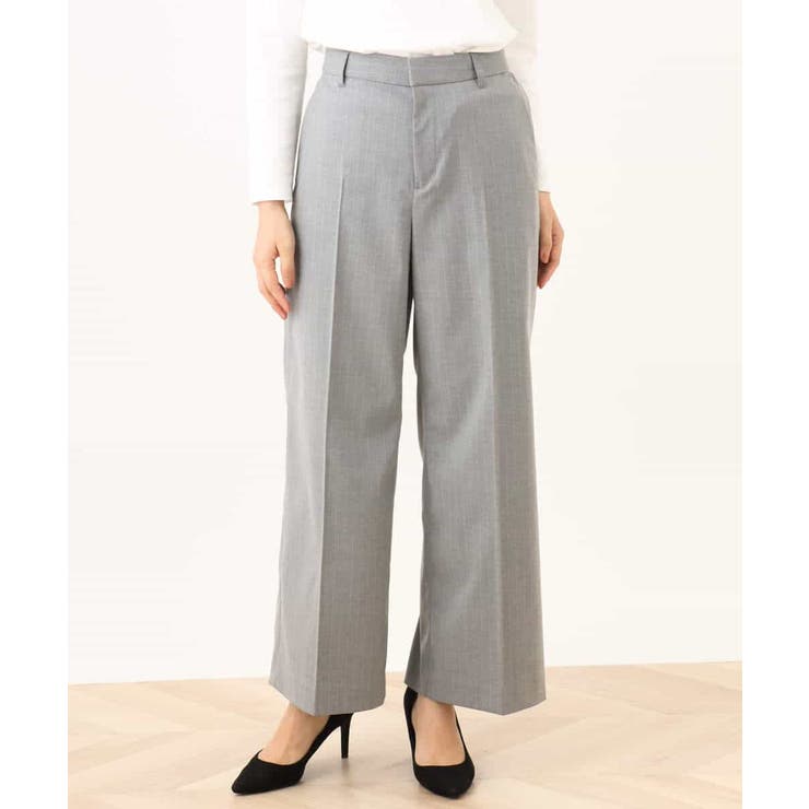 [名品シリーズ]ストレッチワイドパンツ（ストライプ・無地） | OFUON | 詳細画像44 