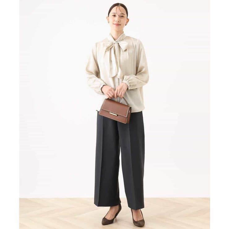 [名品シリーズ]ストレッチワイドパンツ（ストライプ・無地） | OFUON | 詳細画像9 