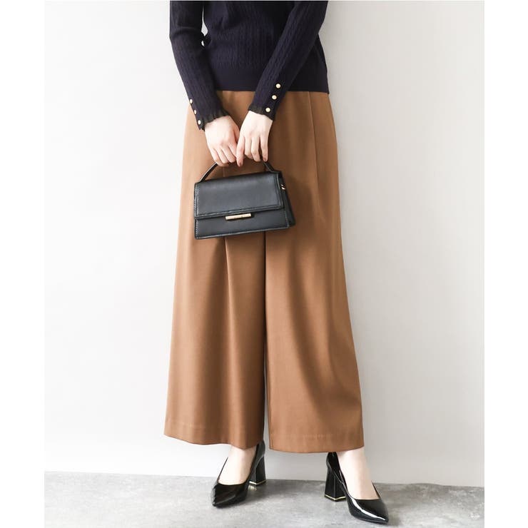 ストレッチワイドストレートパンツ/洗える | OFUON | 詳細画像1 